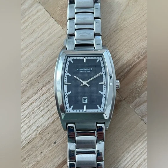 Kenneth Cole Reaction Men’s Watch Blue Rectangular Dial Stainless Steel Bracelet